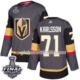 Vegas Golden Knights Hockeydrakt William Karlsson 71 2018 Stanley Cup Final Patch Grå Adidas Authentic - Herre